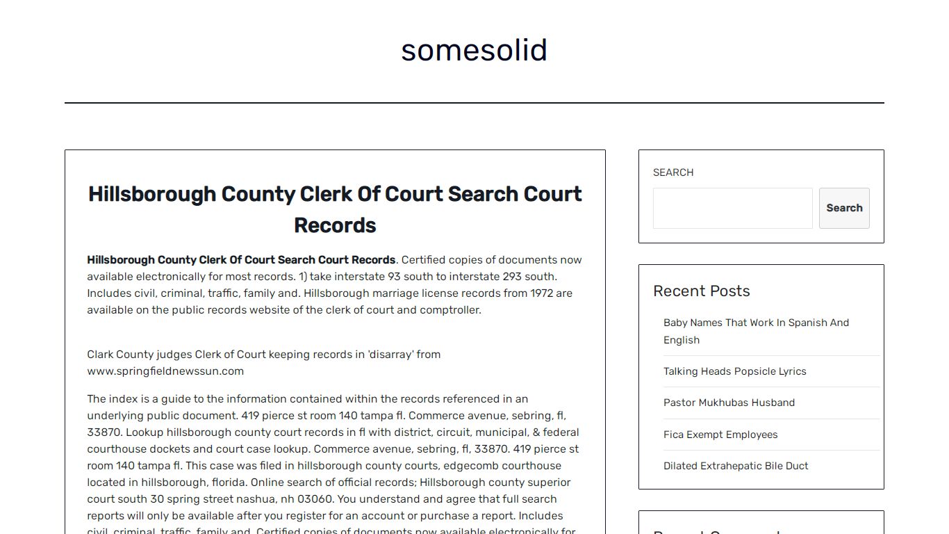 Hillsborough County Clerk Of Court Search Court Records